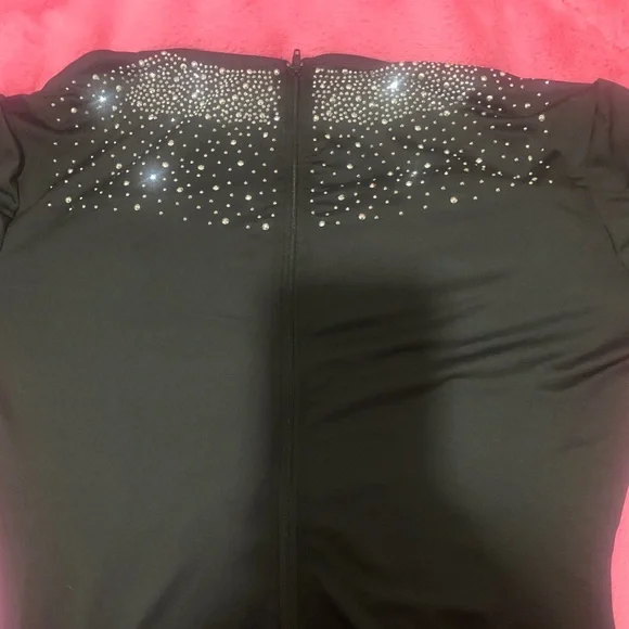HP Long sleeve Black dress with rhinestones and slits night out size 3XL - Picture 7 of 9